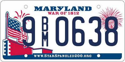 MD license plate 9BM0638