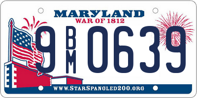 MD license plate 9BM0639