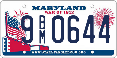 MD license plate 9BM0644