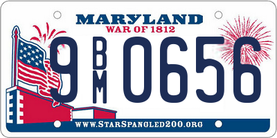 MD license plate 9BM0656