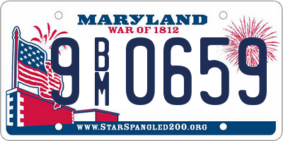 MD license plate 9BM0659