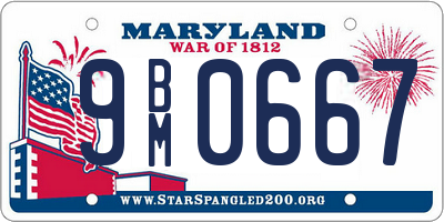 MD license plate 9BM0667