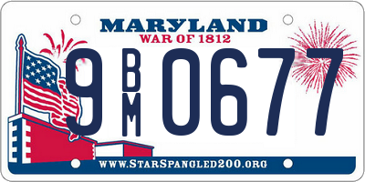 MD license plate 9BM0677