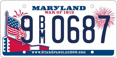 MD license plate 9BM0687