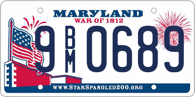 MD license plate 9BM0689