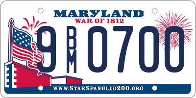 MD license plate 9BM0700