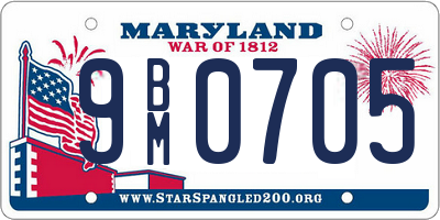 MD license plate 9BM0705