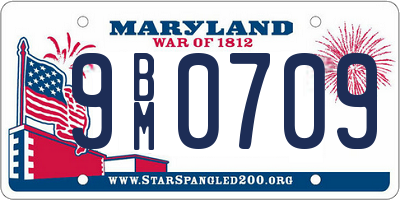 MD license plate 9BM0709