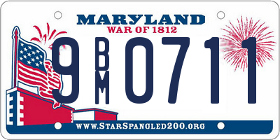 MD license plate 9BM0711