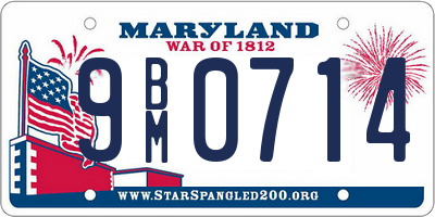 MD license plate 9BM0714