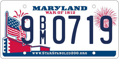 MD license plate 9BM0719