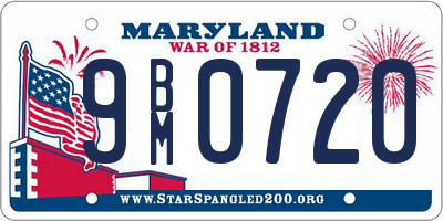 MD license plate 9BM0720