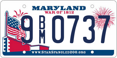 MD license plate 9BM0737