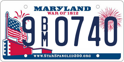 MD license plate 9BM0740