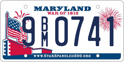 MD license plate 9BM0741