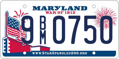 MD license plate 9BM0750