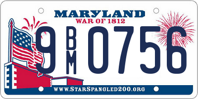 MD license plate 9BM0756