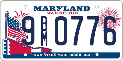 MD license plate 9BM0776