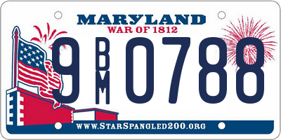 MD license plate 9BM0788