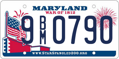 MD license plate 9BM0790