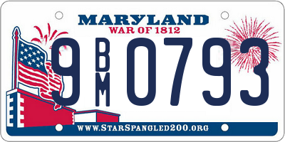 MD license plate 9BM0793