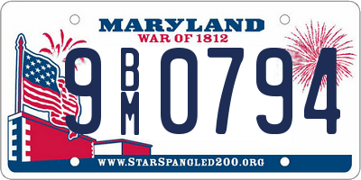MD license plate 9BM0794