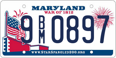 MD license plate 9BM0897