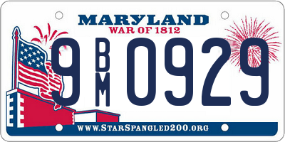 MD license plate 9BM0929