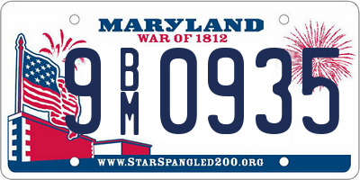 MD license plate 9BM0935