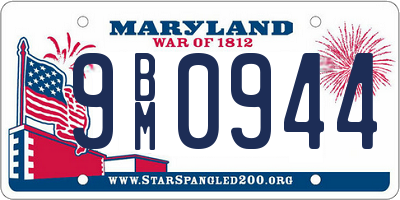 MD license plate 9BM0944