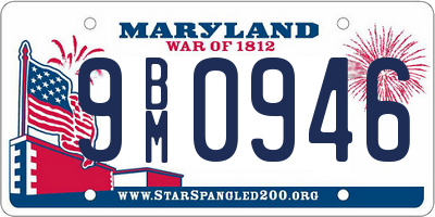 MD license plate 9BM0946