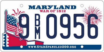 MD license plate 9BM0956