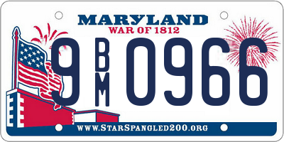 MD license plate 9BM0966