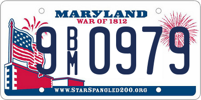 MD license plate 9BM0979