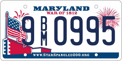 MD license plate 9BM0995