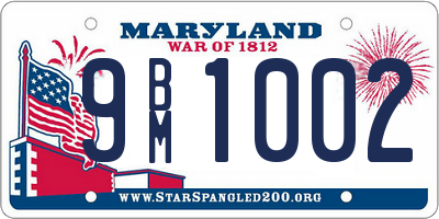 MD license plate 9BM1002