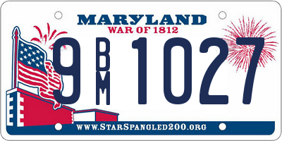 MD license plate 9BM1027