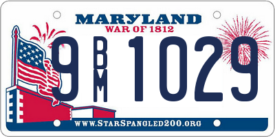 MD license plate 9BM1029