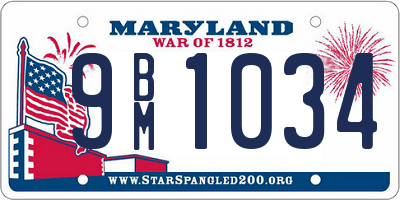 MD license plate 9BM1034