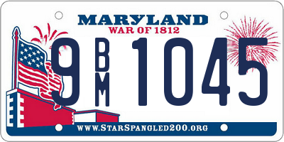 MD license plate 9BM1045