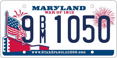 MD license plate 9BM1050