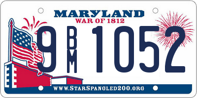 MD license plate 9BM1052