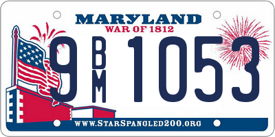 MD license plate 9BM1053