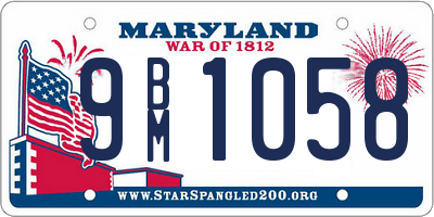 MD license plate 9BM1058