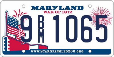 MD license plate 9BM1065