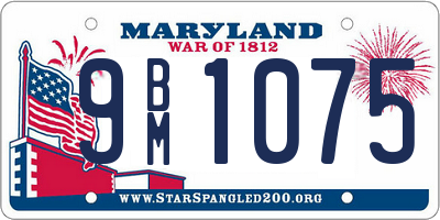 MD license plate 9BM1075