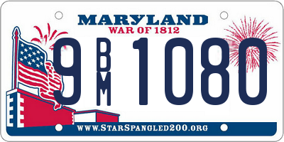 MD license plate 9BM1080
