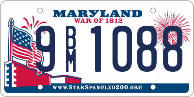 MD license plate 9BM1088