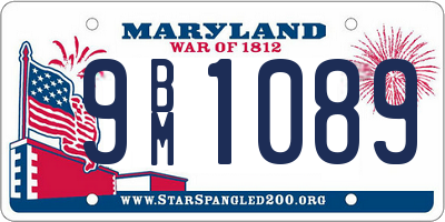 MD license plate 9BM1089