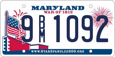 MD license plate 9BM1092